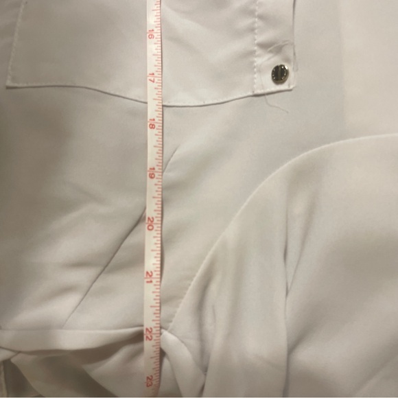 Preowned Michael Kors cream white womens collar shirt top blouse size large - Picture 11 of 12